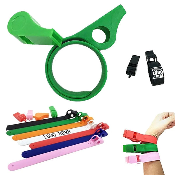 Silicone Slap Band With Whistle