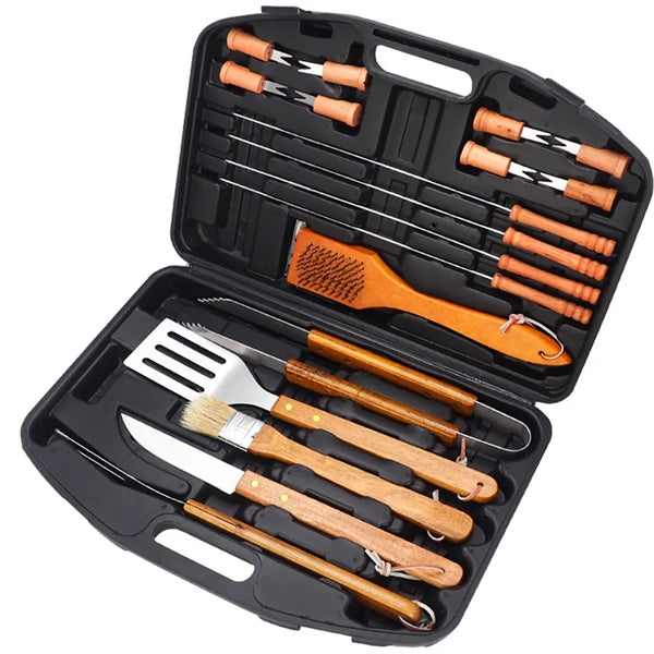 Outdoor Stainless Steel Wooden Handle Barbecue Tool