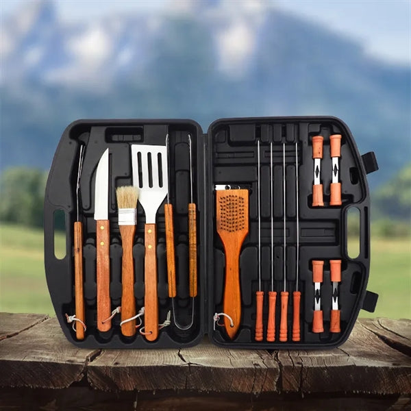 Outdoor Stainless Steel Wooden Handle Barbecue Tool