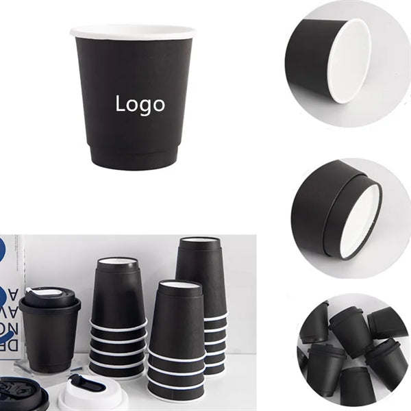 8oz Hot Coffee Black Disposable Paper Cup