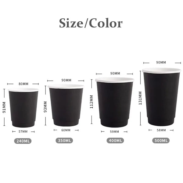 8oz Hot Coffee Black Disposable Paper Cup