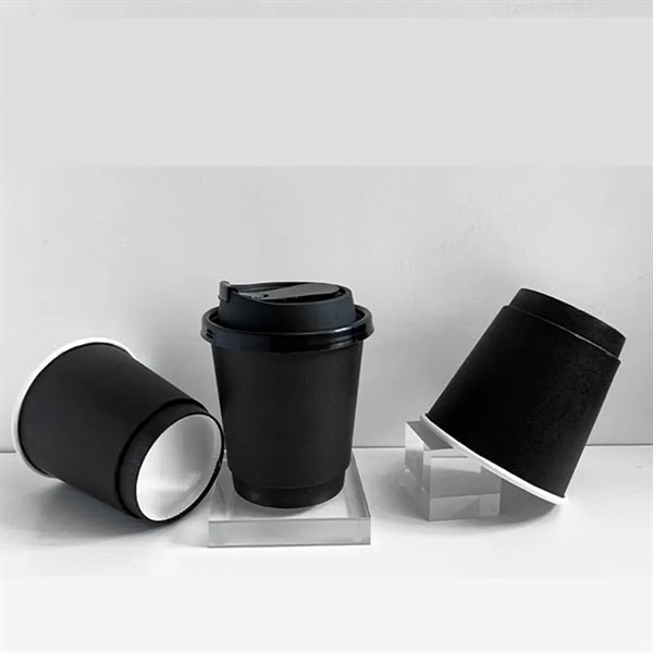 8oz Hot Coffee Black Disposable Paper Cup