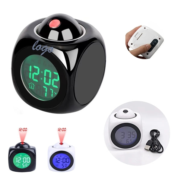 Digital Alarm Clock With Multifunctional LED Projection