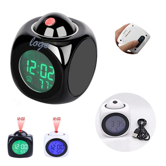 Digital Alarm Clock With Multifunctional LED Projection