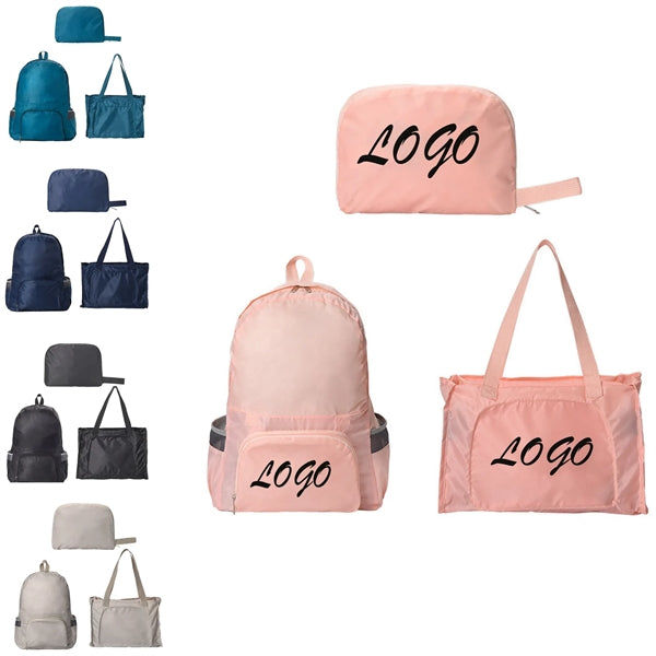 3in1 Lightweight Polyester Backpack With A Storage Bag