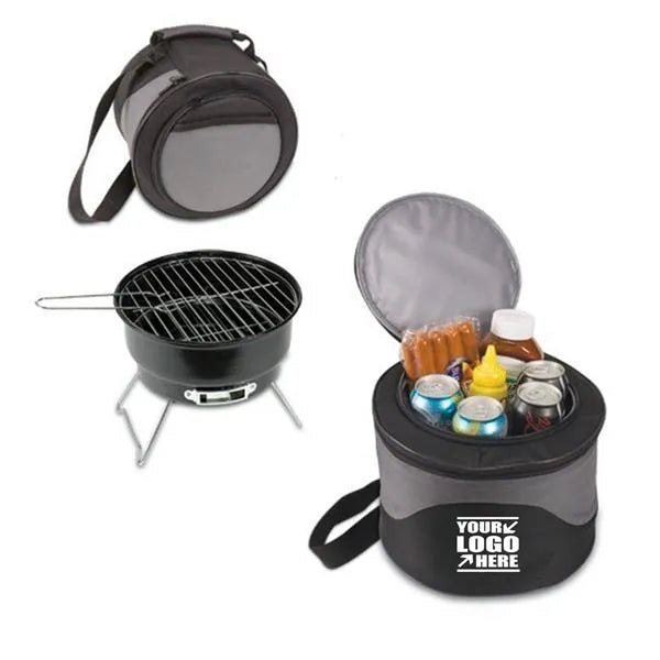Portable Charcoal Grill with Cooler Tote