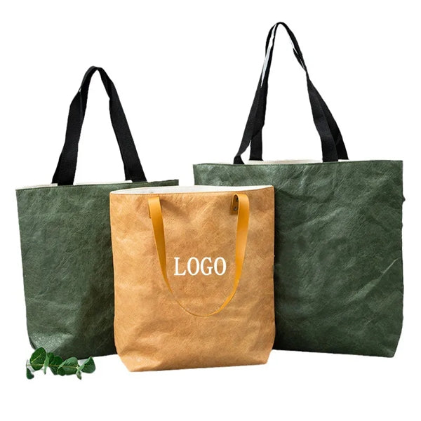 Washable Kraft Paper Shopping Tote Bag