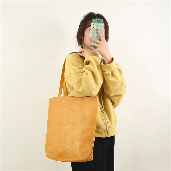 Washable Kraft Paper Shopping Tote Bag