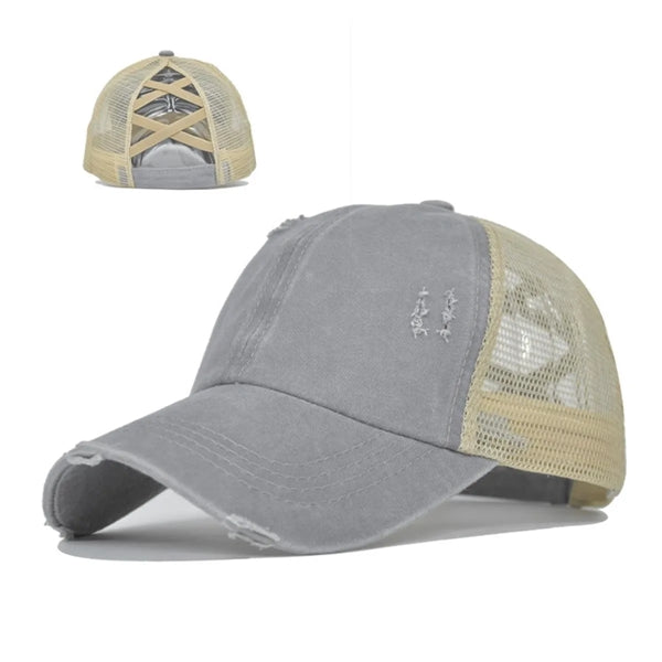 Baseball Ponytail Cross Hat
