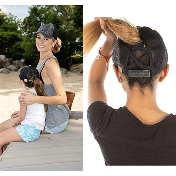 Baseball Ponytail Cross Hat