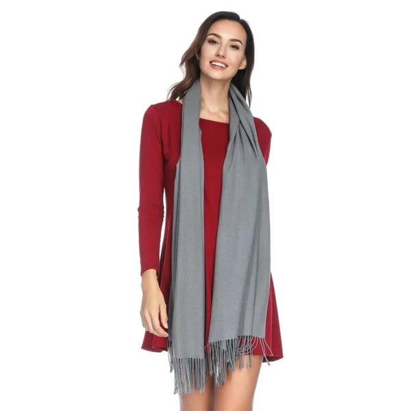 Classic Cashmere Feel Blanket Scarf Wrap Shawl With Tassel