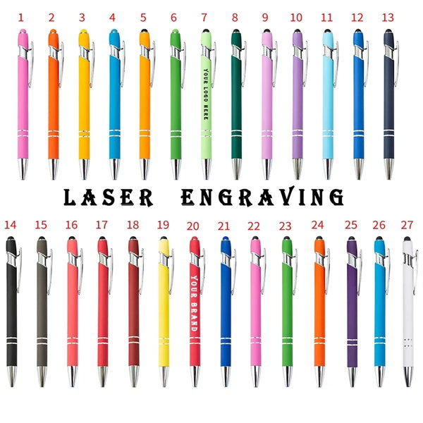 Soft Touch Ballpoint Metal Pen with Stylus Tip