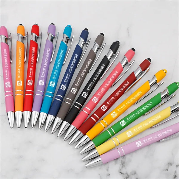 Soft Touch Ballpoint Metal Pen with Stylus Tip