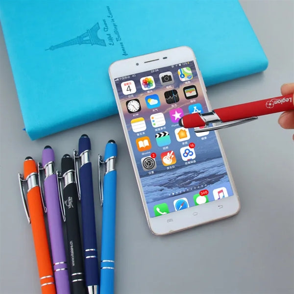Soft Touch Ballpoint Metal Pen with Stylus Tip