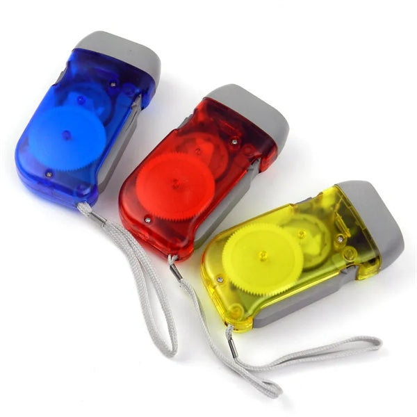 Hand-Powered Crank Flashlight for Camping, Home, Emergency