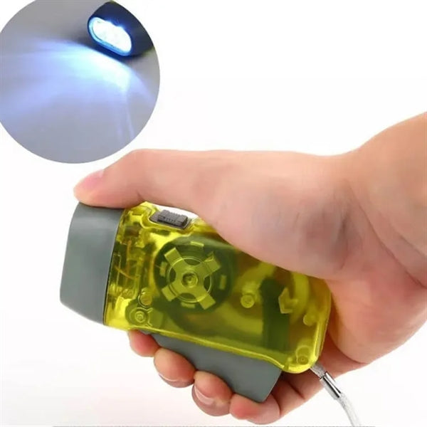 Hand-Powered Crank Flashlight for Camping, Home, Emergency