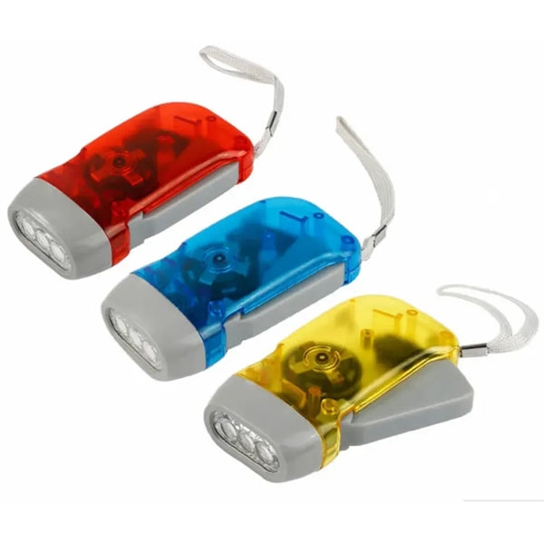 Hand-Powered Crank Flashlight for Camping, Home, Emergency