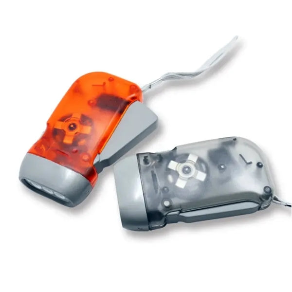 Hand-Powered Crank Flashlight for Camping, Home, Emergency