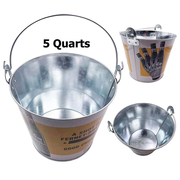 5 Quarts Galvanized Iron Beer Ice Bucket