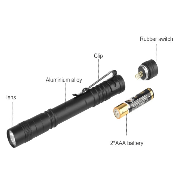 LED Portable AA Dry Battery Strong Flashlight