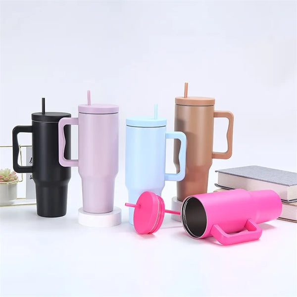 40 oz Tumbler with Handle and Straw