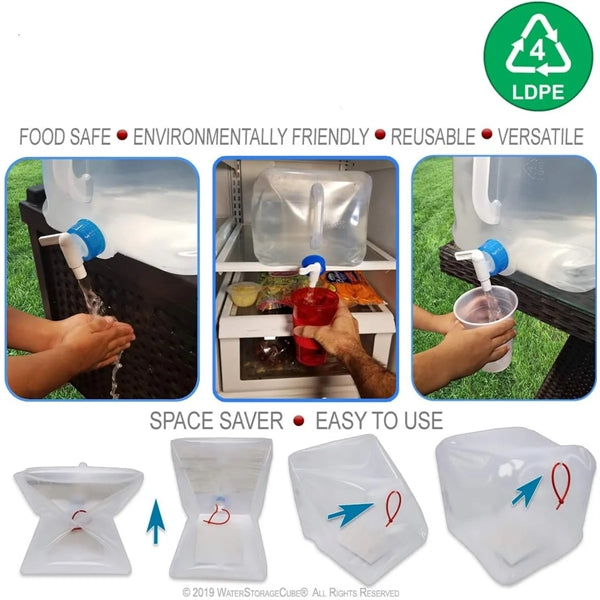 Outdoor Collapsible Water Container Storage with Spigot