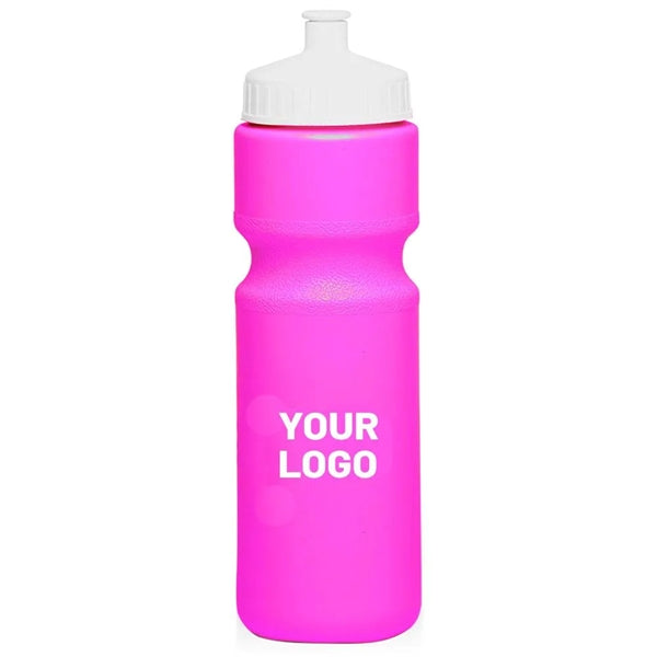 Colored Drinking Push Cap Water Bottle, 28 oz.