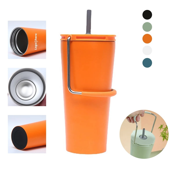 Tumbler With Handle And Straw Lid