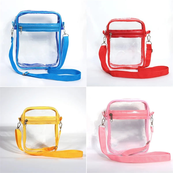 Clear PVC Crossbody Bag Stadium Approved Messenger Bag Purse