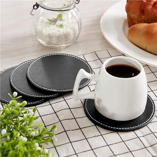 3.86" Leather Coasters