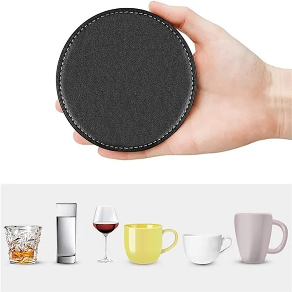 3.86" Leather Coasters