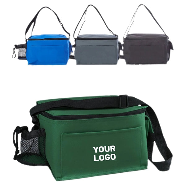 Top Zipper Insulated Lunch Bag with Mesh Pocket