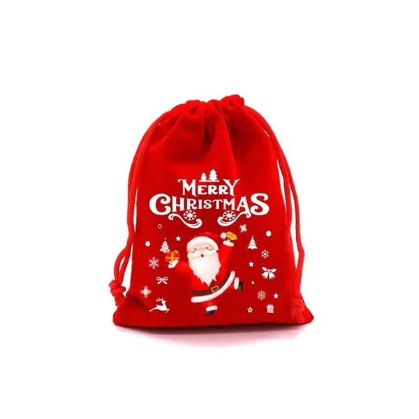 Christmas Velvet Drawstring Bag