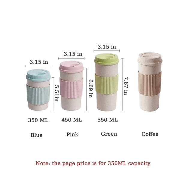 Wheat Straw Travel Coffee Cup