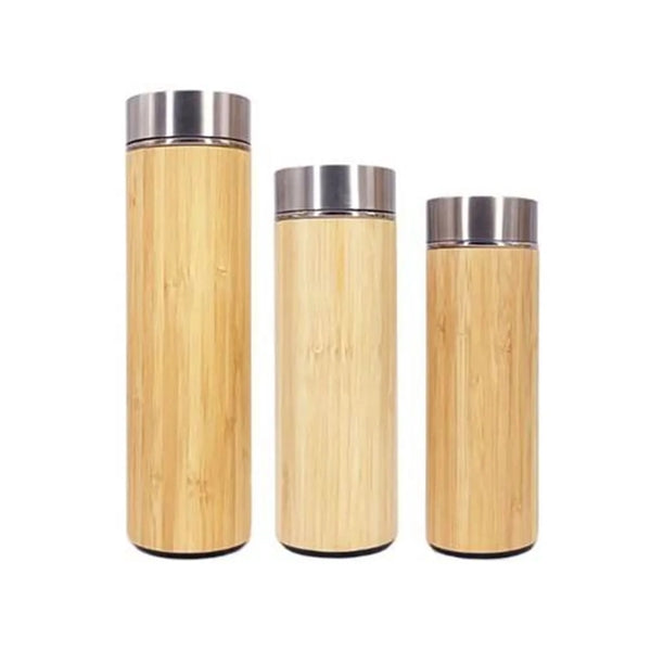 15 OZ Vacuum Eco Natural Bamboo Stainless Flask Bottle