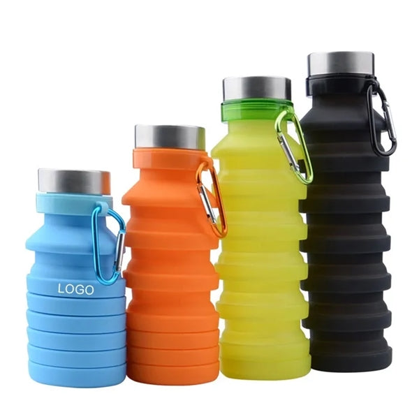 Silicone Water Bottle With Carabiner