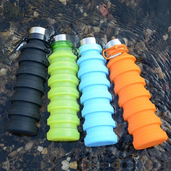 Silicone Water Bottle With Carabiner