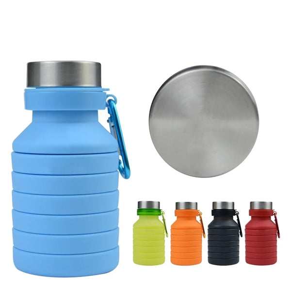 Silicone Water Bottle With Carabiner