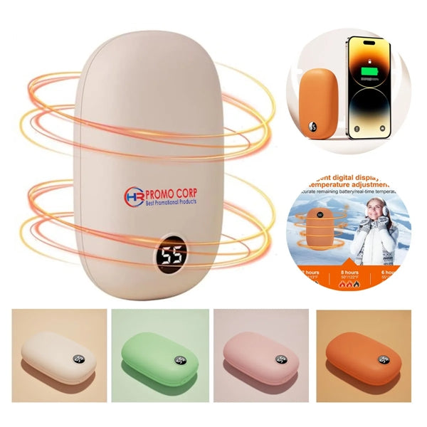 Rechargeable Digitl Display Hand Warmers With Power Bank