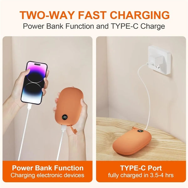 Rechargeable Digitl Display Hand Warmers With Power Bank