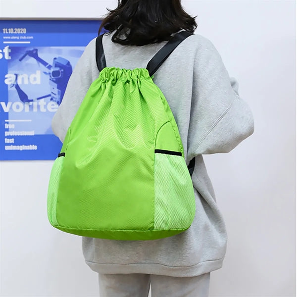 Drawstring Backpack With Mesh Pockets