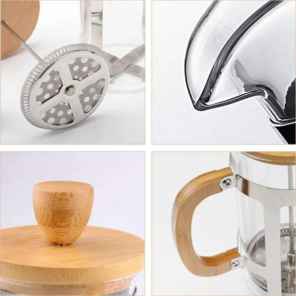 Wooden Handle French Press Coffee Maker