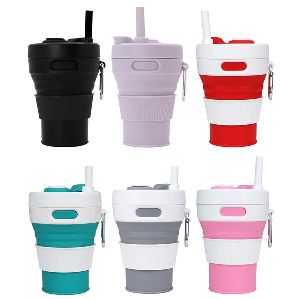 Collapsible Camping Cup With Straw