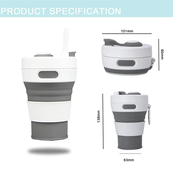 Collapsible Camping Cup With Straw