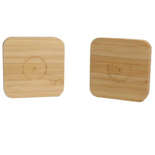 Square Wooden QI Wireless Charger 15W With Customized Logo