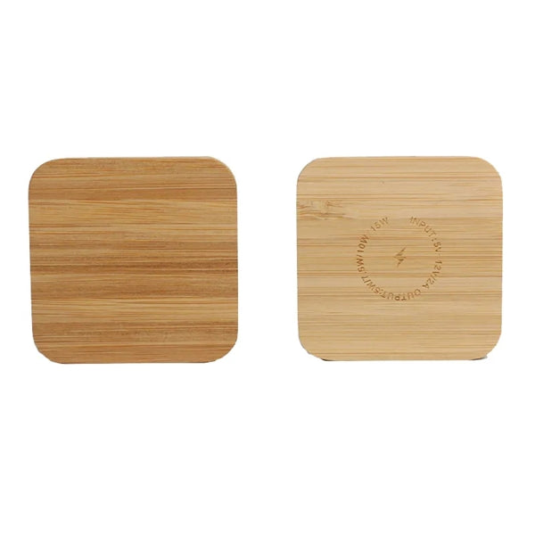 Square Wooden QI Wireless Charger 15W With Customized Logo
