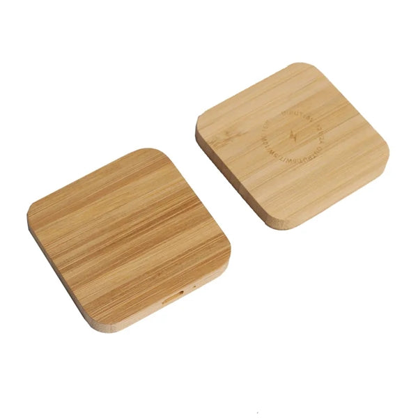 Square Wooden QI Wireless Charger 15W With Customized Logo