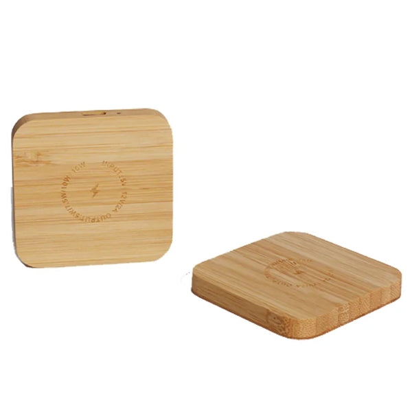 Square Wooden QI Wireless Charger 15W With Customized Logo