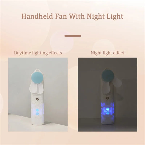 2 Speed Portable Handheld Mist Fan With Night Light