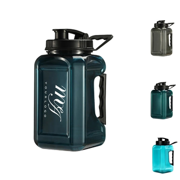 2.4L Huge Capacity Sports Shaker Water Bottle Handle Plastic